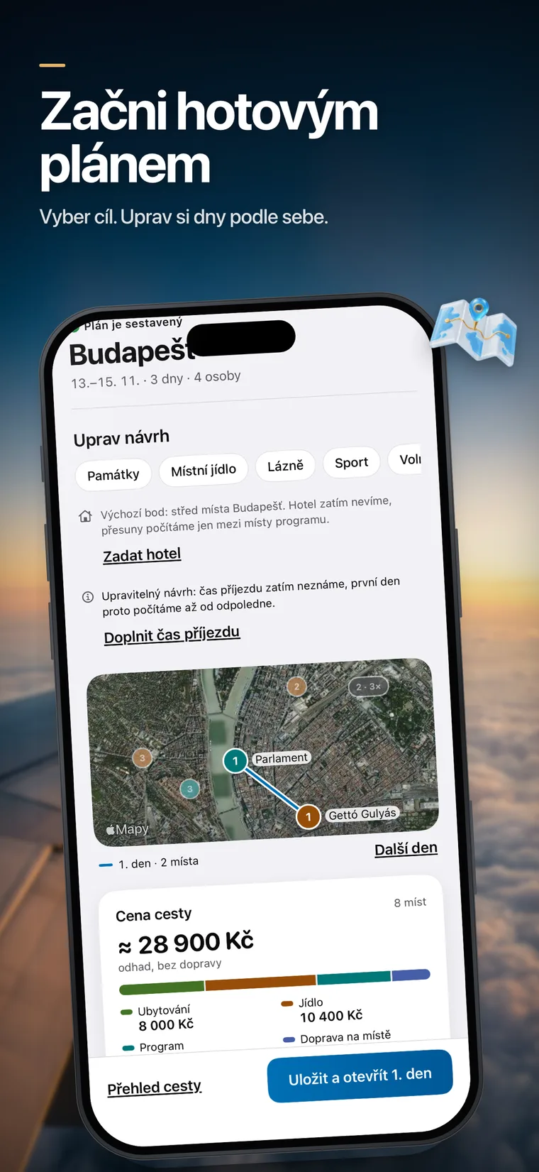 „Začni hotovým plánem“: Budapešť na tři dny s mapou a rozpočtem cesty.